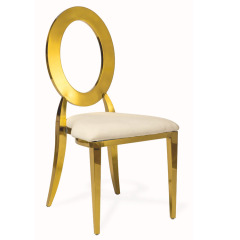 Factory Direct Luxury Round Back Chairs Portable Stainless Steel with Gold Eye Durable for Outdoor Event Use Hot Sale