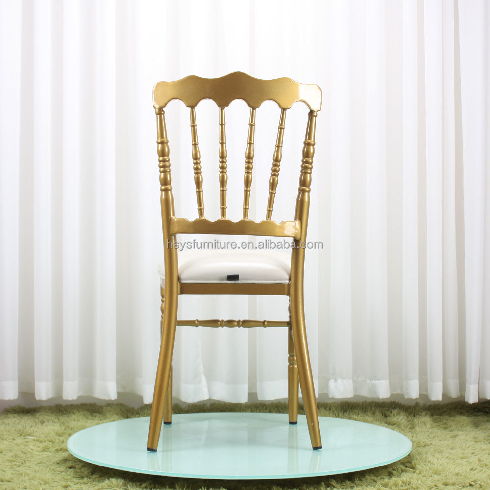 Best Selling Napoleon Chair for Commercial Wedding Rentals Gold Aluminum Stackable Banquet Event Hall Decor for Hotels