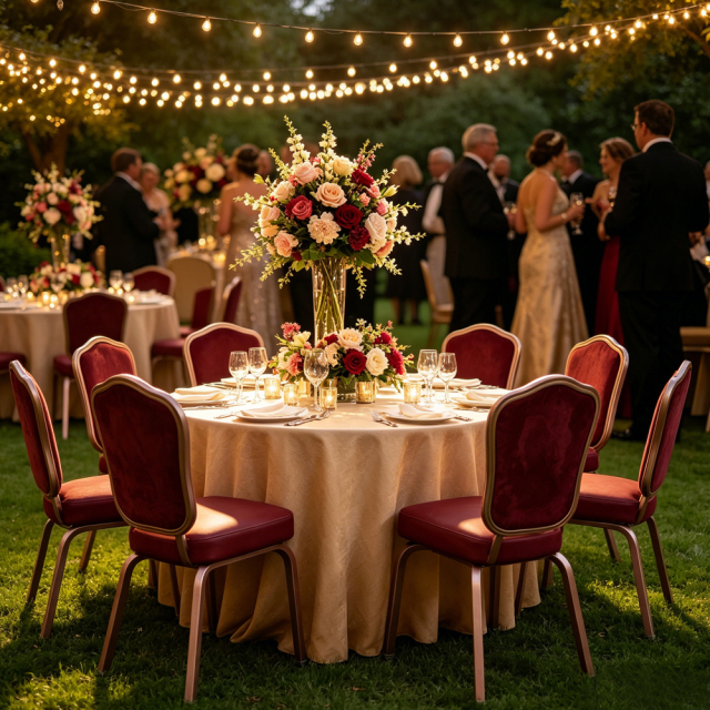 Hot Sale Modern Luxury Gold Frame Red Velvet Portable Banquet Dining Chair | Wedding Event Dining Chair for Hotel Restaurant