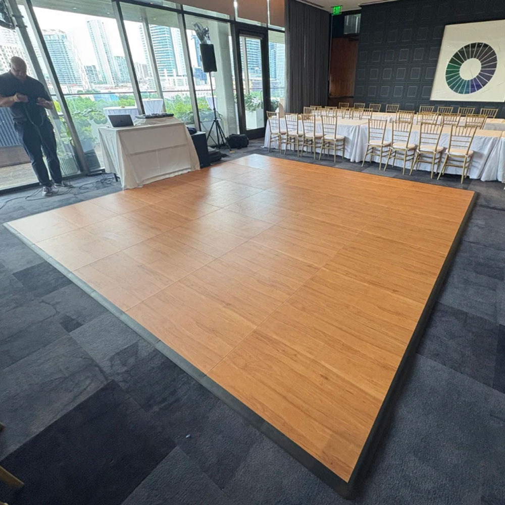 3FT/4FT Anti-Scratch Fireproof Board Elegant Modern Cam-Lock Portable Mobile Dance Floor for Rental Hotel Events