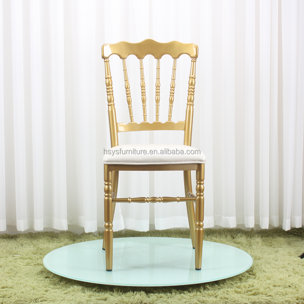 Best Selling Napoleon Chair for Commercial Wedding Rentals Gold Aluminum Stackable Banquet Event Hall Decor for Hotels