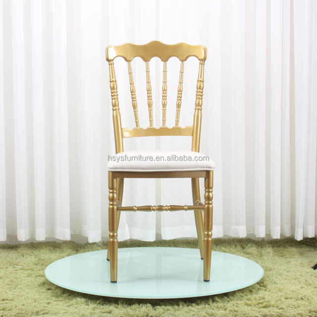 Best Selling Napoleon Chair for Commercial Wedding Rentals Gold Aluminum Stackable Banquet Event Hall Decor for Hotels