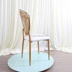 Modern Luxury Gold Metal Phoenix Event Chairs Stackable for Dining and Wedding for Hotel Banquets Wholesale