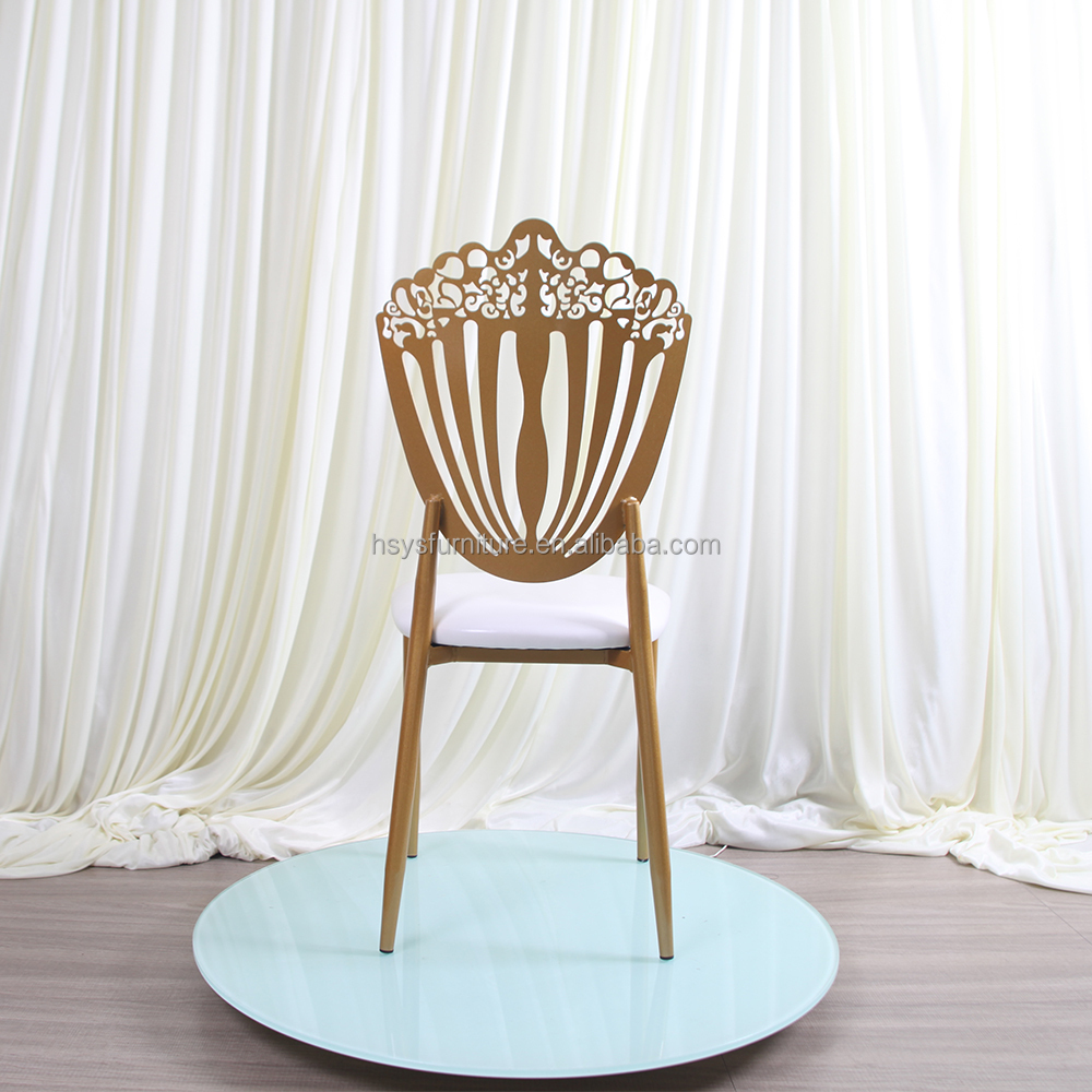 Modern Luxury Gold Metal Phoenix Event Chairs Stackable for Dining and Wedding for Hotel Banquets Wholesale