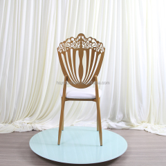 Modern Luxury Gold Metal Phoenix Event Chairs Stackable for Dining and Wedding for Hotel Banquets Wholesale
