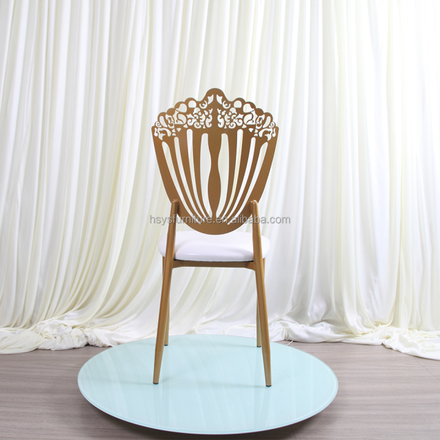Modern Luxury Gold Metal Phoenix Event Chairs Stackable for Dining and Wedding for Hotel Banquets Wholesale