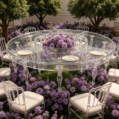 Wholesale Modern Luxury Clear Acrylic Droplet Wedding Banquet Table for Hotel Furniture Rental
