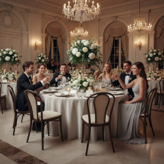 High Quality Modern Portable Luxury Outdoor Wedding Use Imitated Wood Frame Vienna Dinner Leather Chairs for Hotel Party Rental