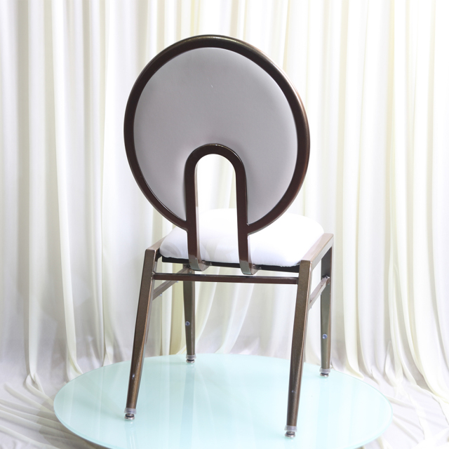 Hot Sale Luxury Modern Rhythm Back Banquet Chair Gold Aluminum Frame Stackable Portable Padded Hotel Dining Chair for Events