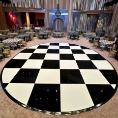 Wholesale Professional Modern Fireproof High Gloss Round Portable Dance Floor for Wedding Event Decoration