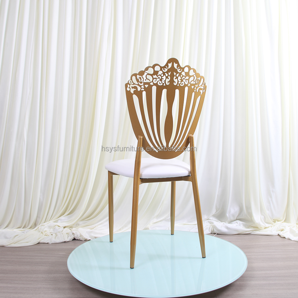 Modern Luxury Gold Metal Phoenix Event Chairs Stackable for Dining and Wedding for Hotel Banquets Wholesale