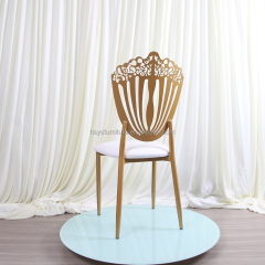Modern Luxury Gold Metal Phoenix Event Chairs Stackable for Dining and Wedding for Hotel Banquets Wholesale