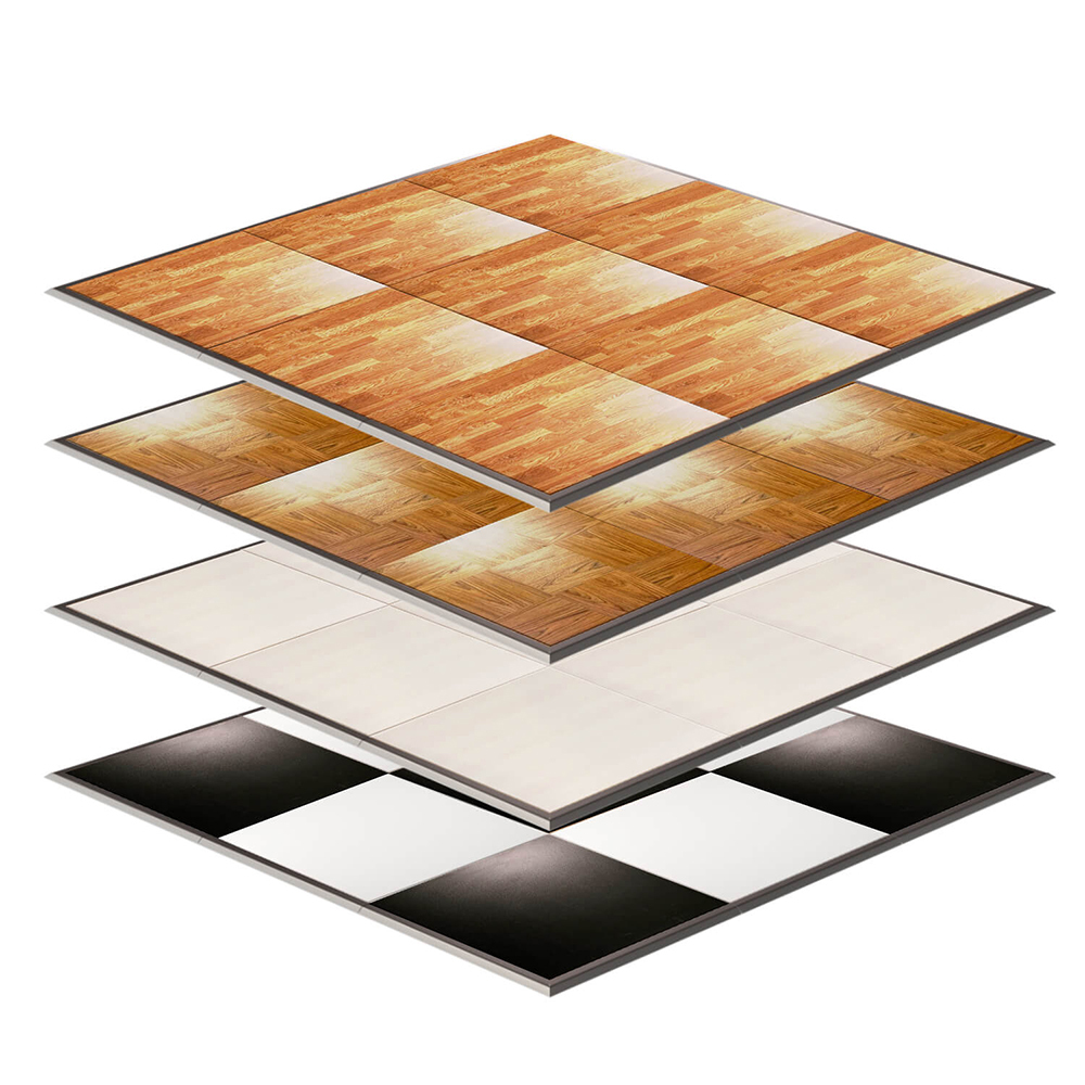 3FT/4FT Anti-Scratch Fireproof Board Elegant Modern Cam-Lock Portable Mobile Dance Floor for Rental Hotel Events