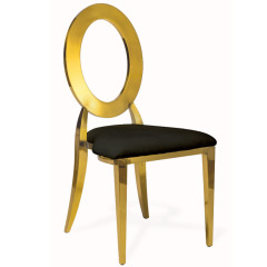 Factory Direct Luxury Round Back Chairs Portable Stainless Steel with Gold Eye Durable for Outdoor Event Use Hot Sale
