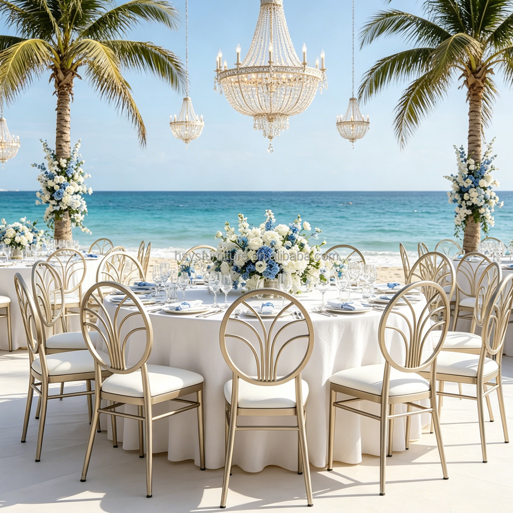 Hot Sale Luxury Modern Portable Hotel Use Aluminum Stacking Phoenix Chiavari Chairs for Rental
