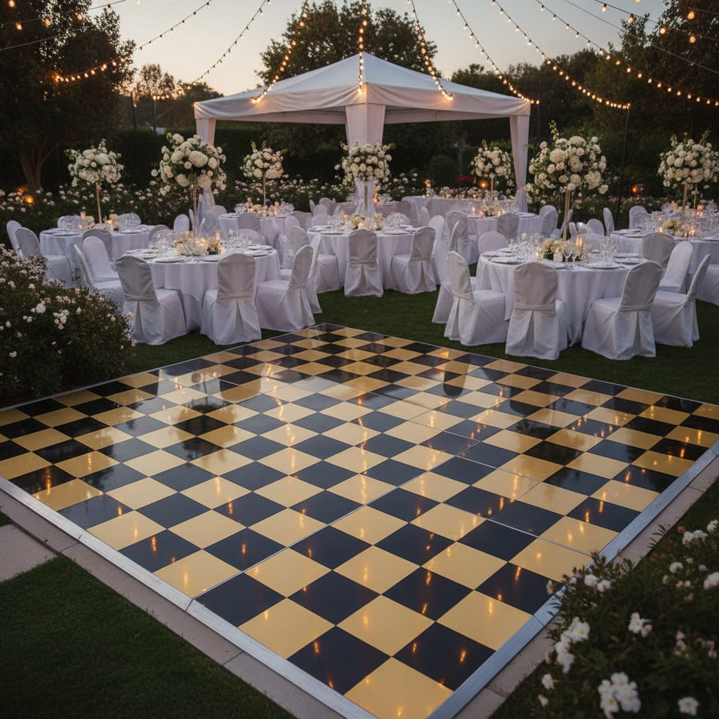 Exquisite Hotel Use Classic Romantic Modern Simple Checkered Dance Flooring Tiles for Indoor/Outdoor