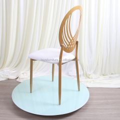 Modern Luxury Gold Spray Painted Metal Phoenix Event Chairs Stackable Dining for Hotels Banquets Weddings-Wholesale