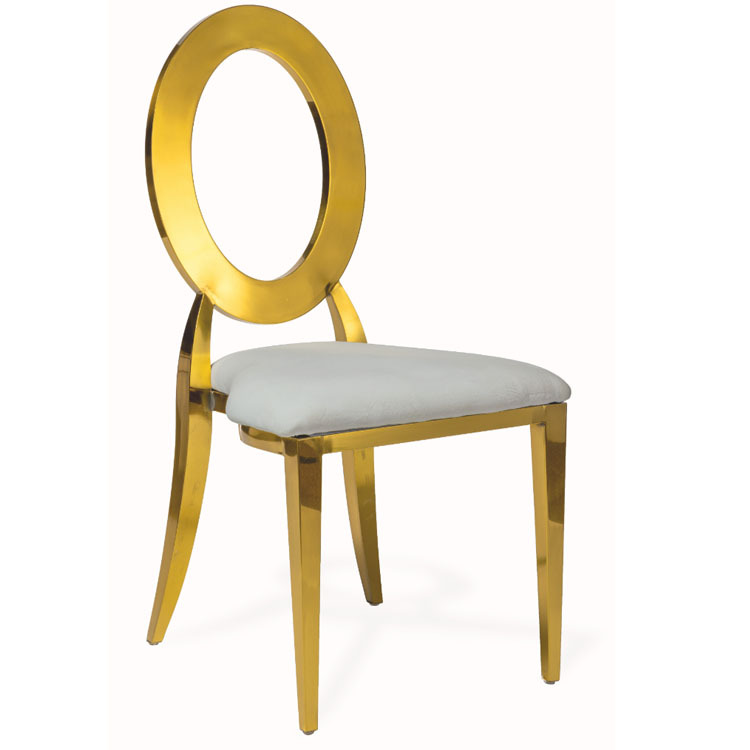 Factory Direct Luxury Round Back Chairs Portable Stainless Steel with Gold Eye Durable for Outdoor Event Use Hot Sale