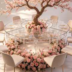 Wholesale Modern Luxury Clear Acrylic Droplet Wedding Banquet Table for Hotel Furniture Rental
