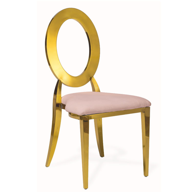 Factory Direct Luxury Round Back Chairs Portable Stainless Steel with Gold Eye Durable for Outdoor Event Use Hot Sale