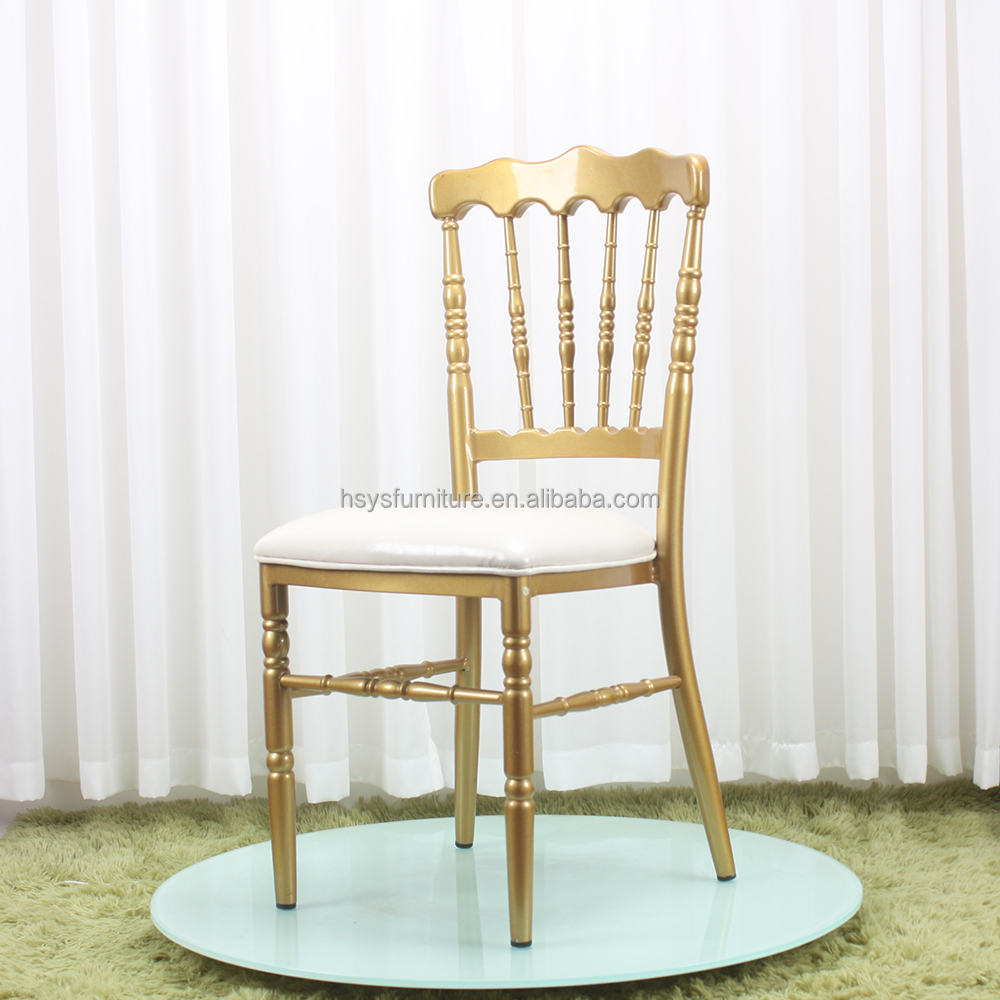 Best Selling Napoleon Chair for Commercial Wedding Rentals Gold Aluminum Stackable Banquet Event Hall Decor for Hotels
