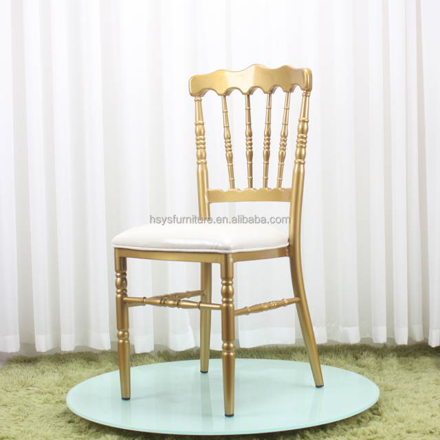 Best Selling Napoleon Chair for Commercial Wedding Rentals Gold Aluminum Stackable Banquet Event Hall Decor for Hotels