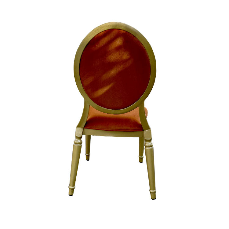 Factory Price Hot Sale Luxury Popular Modern Iron Frame Velvet Fabric Louis Round Back Chairs for Event