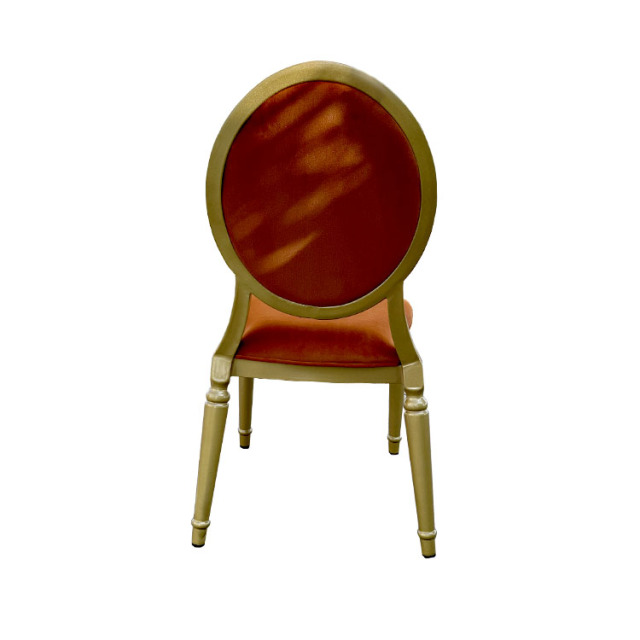 Factory Price Hot Sale Luxury Popular Modern Iron Frame Velvet Fabric Louis Round Back Chairs for Event