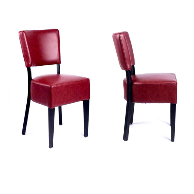 Wholesale Luxury Hall Cheap Red Pu Leather Restaurant Used Dining Chairs for Sale