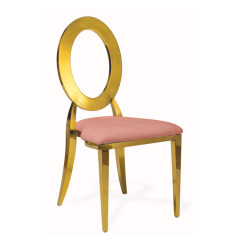 Factory Direct Luxury Round Back Chairs Portable Stainless Steel with Gold Eye Durable for Outdoor Event Use Hot Sale