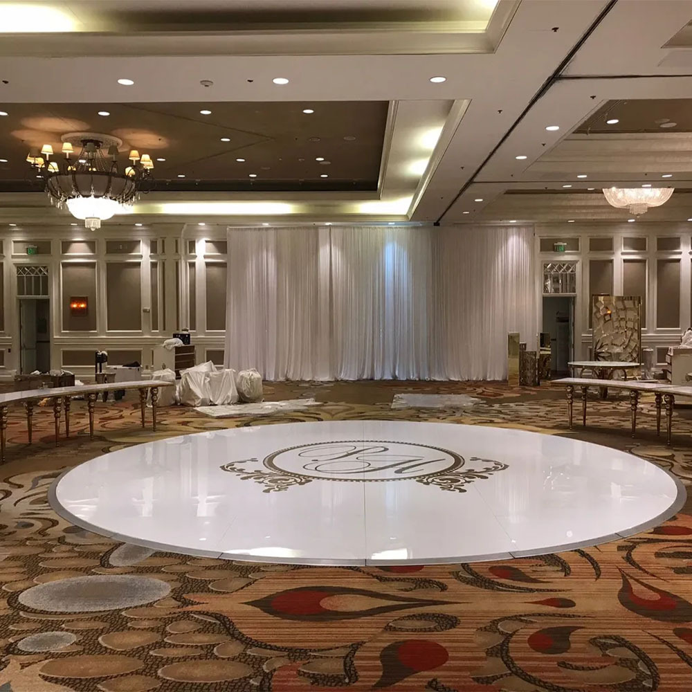 Wholesale Professional Modern Fireproof High Gloss Round Portable Dance Floor for Wedding Event Decoration