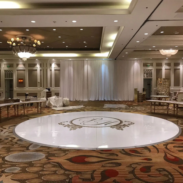 Wholesale Professional Modern Fireproof High Gloss Round Portable Dance Floor for Wedding Event Decoration
