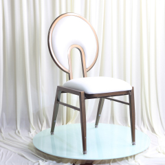 Hot Sale Luxury Modern Rhythm Back Banquet Chair Gold Aluminum Frame Stackable Portable Padded Hotel Dining Chair for Events
