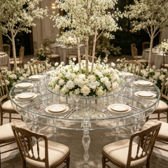 Wholesale Modern Luxury Clear Acrylic Droplet Wedding Banquet Table for Hotel Furniture Rental