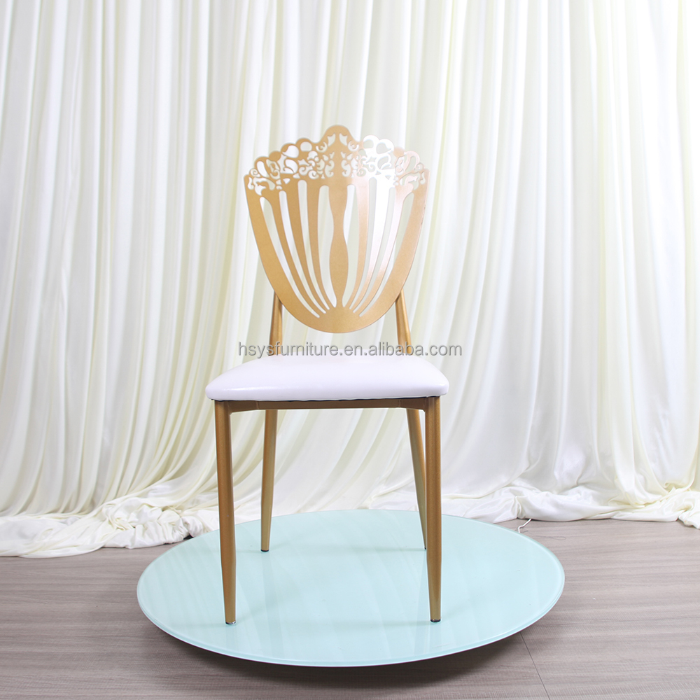 Modern Luxury Gold Metal Phoenix Event Chairs Stackable for Dining and Wedding for Hotel Banquets Wholesale