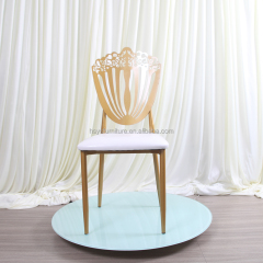 Modern Luxury Gold Metal Phoenix Event Chairs Stackable for Dining and Wedding for Hotel Banquets Wholesale