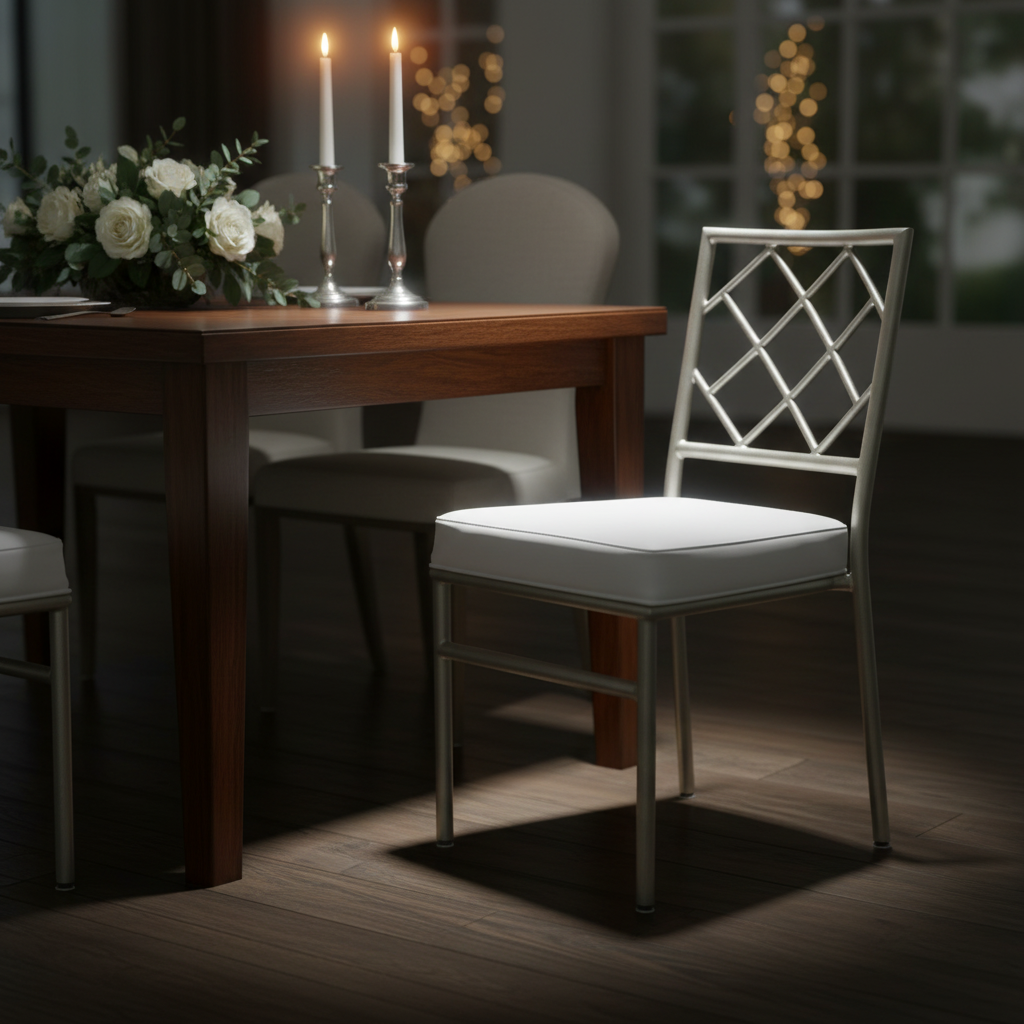 Best Selling 5 Star Hotel Hall Use Champagne Aluminum Cross Back Chiavari Chairs for Rental