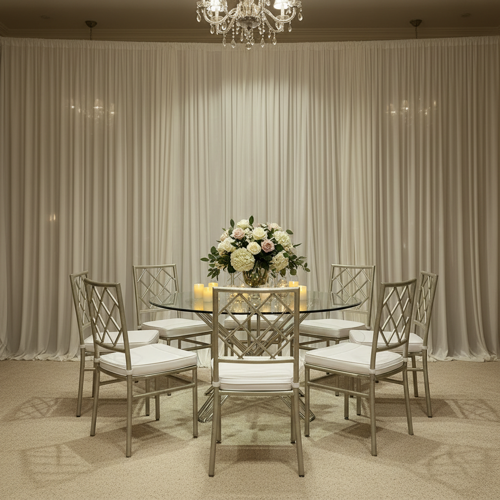 Best Selling 5 Star Hotel Hall Use Champagne Aluminum Cross Back Chiavari Chairs for Rental