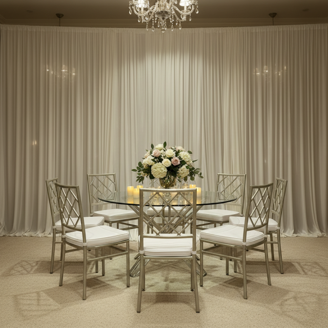 Best Selling 5 Star Hotel Hall Use Champagne Aluminum Cross Back Chiavari Chairs for Rental