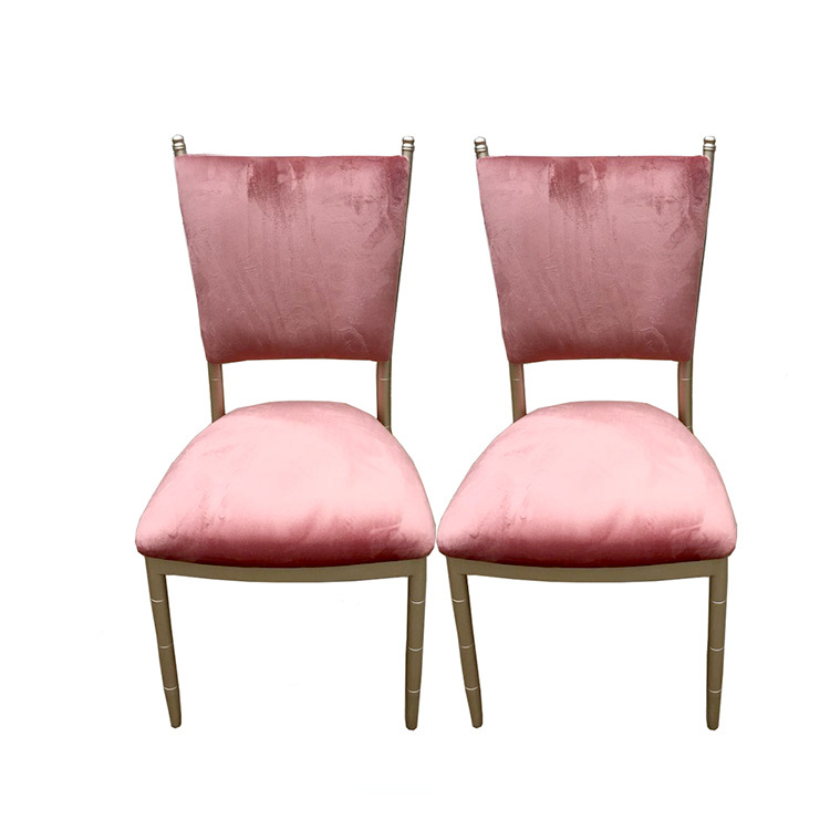 Foshan Classic Luxury Wedding Use Metal Different Color Stacking Chiavari Chairs With Movable Cushion for Sale