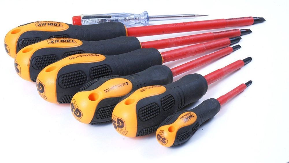 Toolux DIN IEC 60900:2004 AC1000V 7pc VDE/Insulated/Electrician Screwdriver Set