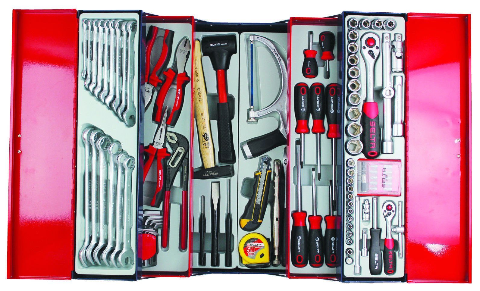 Selta Taiwan 5 Layer Tool Chest 101pc Tool: Socket & Accessory Spanner Screwdriver Hammer