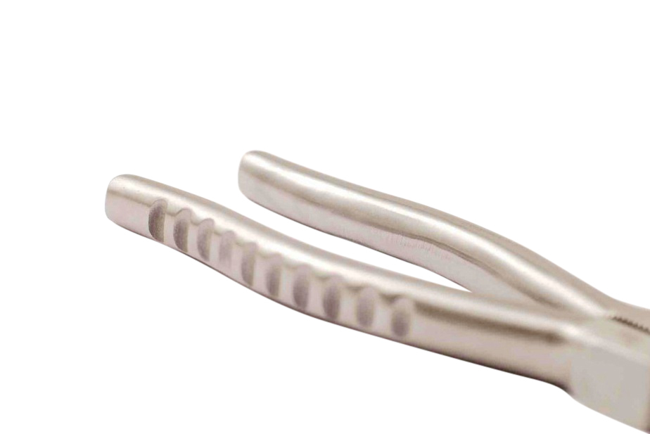 304QF INOX Stainless Steel 8"/200mm Combination Pliers Ergonomic Notched Handle
