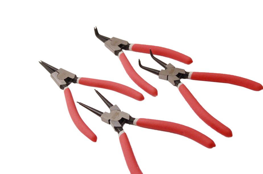 4pc 7" Circlip Pliers Set Snap Ring Plier Internal External Straight Bent with ABS Tray