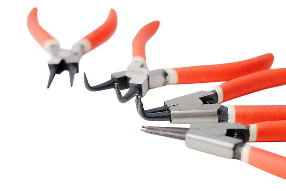 5" Precision Circlip Pliers Snap Retaining Ring In/Out/Straight/Bent with 1.5mm Tips