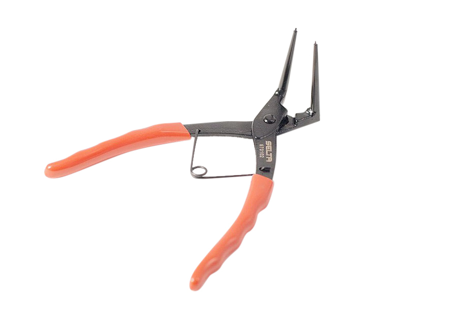 Selta Taiwan 90° Bent Snap Ring Retaining Circlip Pliers 1.5mm Tip for Motorcycle