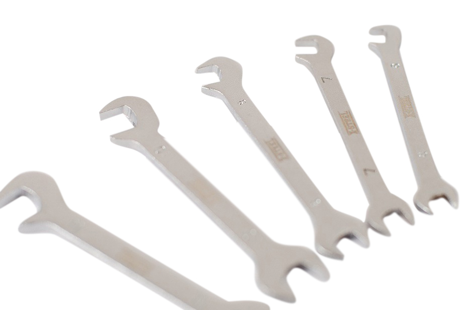 9pc Miniature Mini Angle Double Open End Spanner Wrench Set: Metric Imperial/SAE