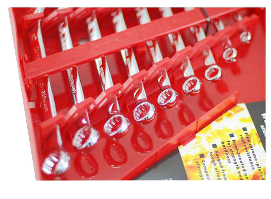 Combination / Ring Open End Spanner Wrench Metric/Imperial SAE/AF Set with Plastic Box