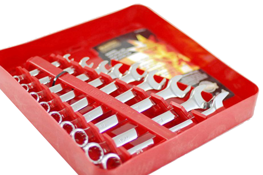 Combination / Ring Open End Spanner Wrench Metric/Imperial SAE/AF Set with Plastic Box