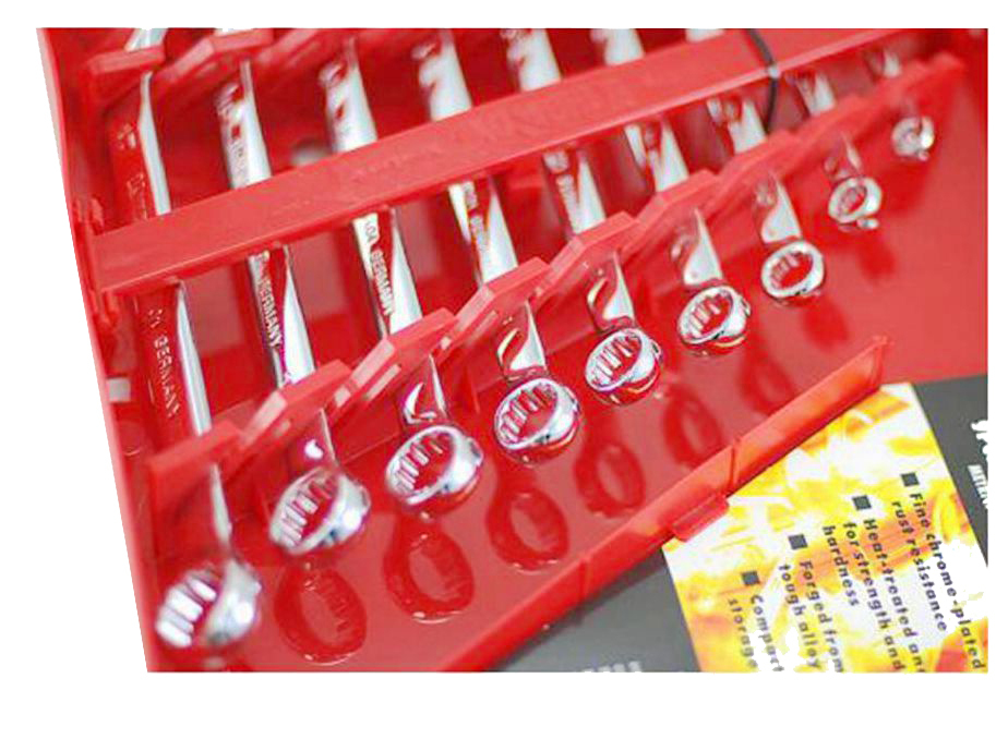 Combination / Ring Open End Spanner Wrench Metric/Imperial SAE/AF Set with Plastic Box